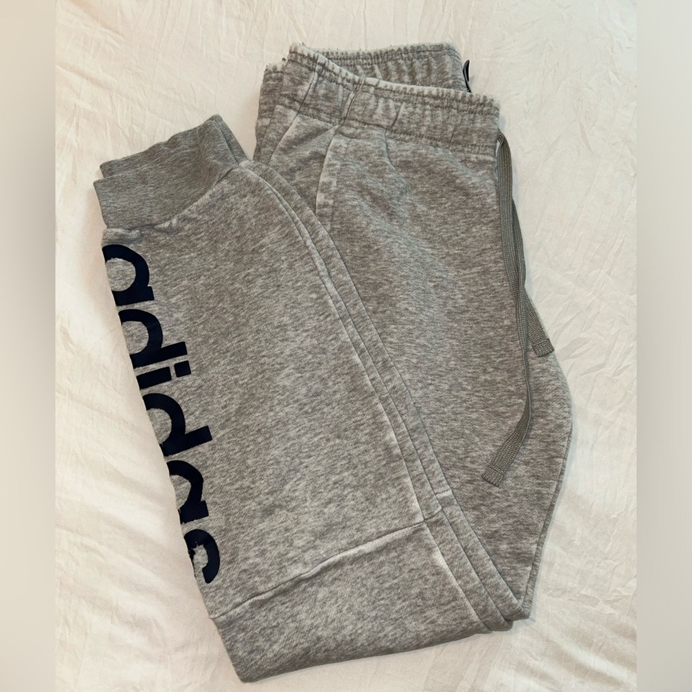 Adidas Gray Joggers with Logo